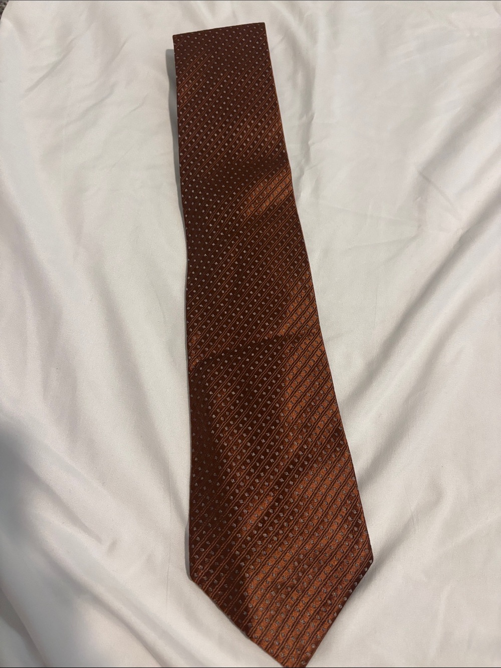 Charvet Classic Men's Brown Silk Tie - Brown Polka Dot Pattern